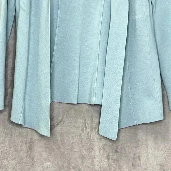 EILEEN FISHER Sz M Open Sweater Cardigan Jacket Capri Blue Silk Organic Cotton - Picture 6 of 16